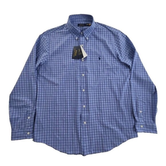 Polo Ralph Lauren Other - Polo Ralph Lauren Performance Shirt Men's XL Blue Plaid Classic Fit Wicking NEW